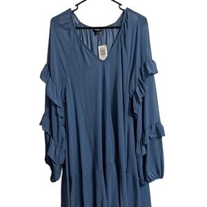 Torrid Blue Horizon Ruffle Sleeve Flowy Dress Size 0